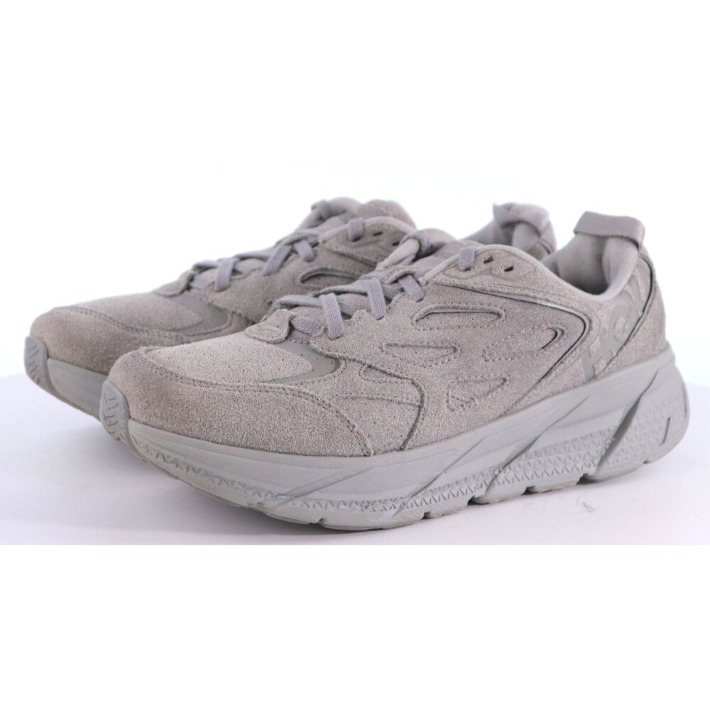 Hoka One One Clifton L $170 Men's Sneakers Shoes Size 10.5 M Suede Gray